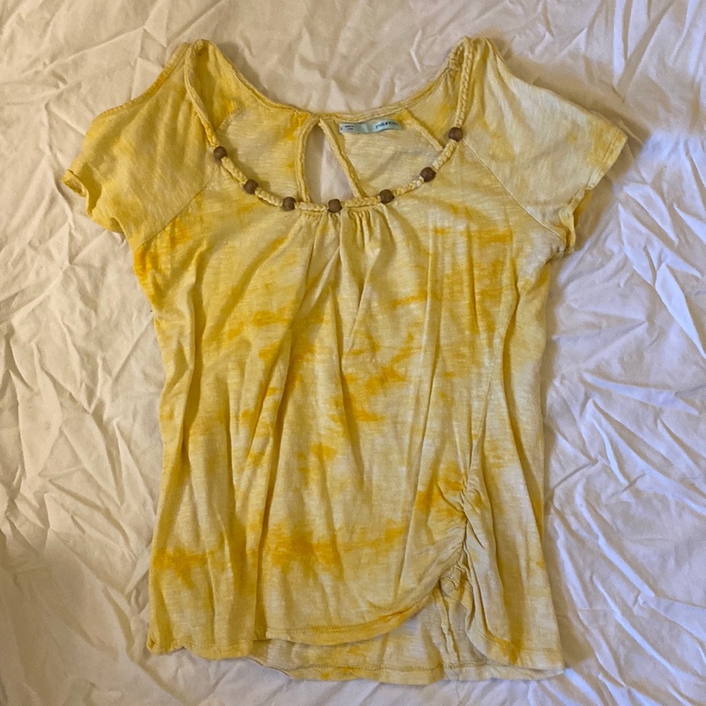 Boho Yellow Beaded Top